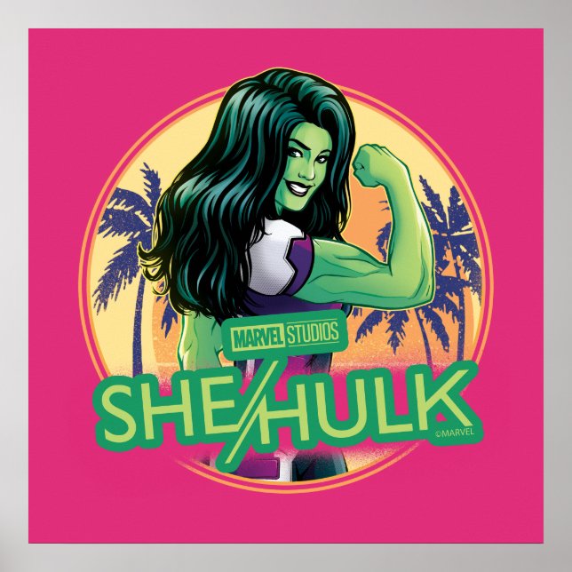 Poster Graphique de palmier rétro She-Hulk (Devant)