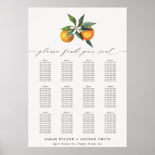 Poster Graphique de paramètres du Mariage botanique orang