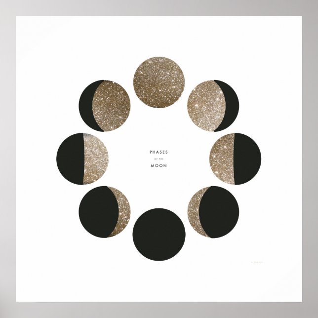 Poster Graphique de phase de la Parties scintillant d'or  (Devant)
