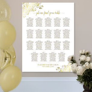 Poster Graphique de placement 19 Table Or Frivoles Mariag