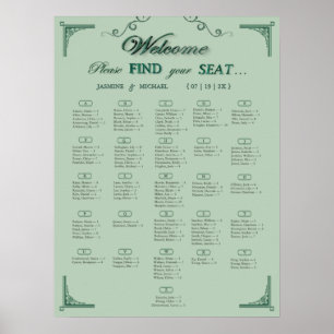 Poster Graphique de placement chic vert eucalyptus Sage p