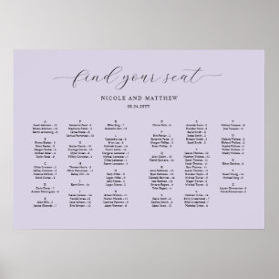 Poster Graphique de placement de mariage alphabétique chi