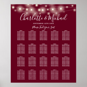 Poster Graphique de placement de mariage aux lumières de 