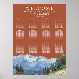 Poster Graphique de placement de mariage en terre cuite f