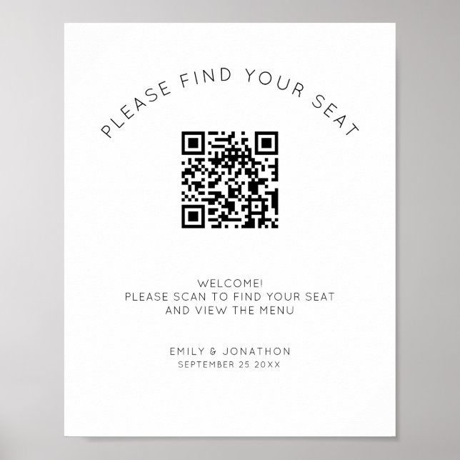 Poster Graphique de placement de sièges avec QR Code impr (Devant)