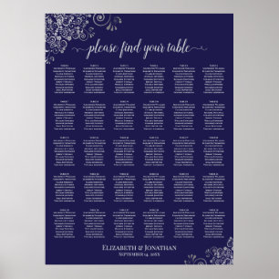 Poster Graphique de placement de table de mariage 30 tabl