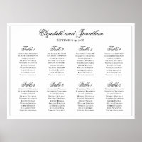 Graphique de placement de table de mariage Simple 
