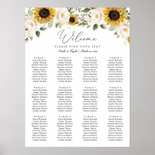 Poster Graphique de placement élégant de mariage avec tou