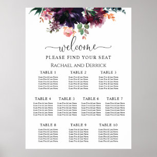 Poster Graphique de placement luxueux et floral pour mari