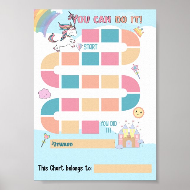 Poster Graphique de récompenses Unicorne (Devant)