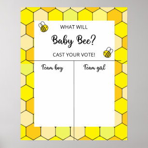 Poster Graphique de révélation du sexe de l'abeille garço