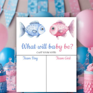 Poster Graphique de révélation du sexe des poissons Bleu