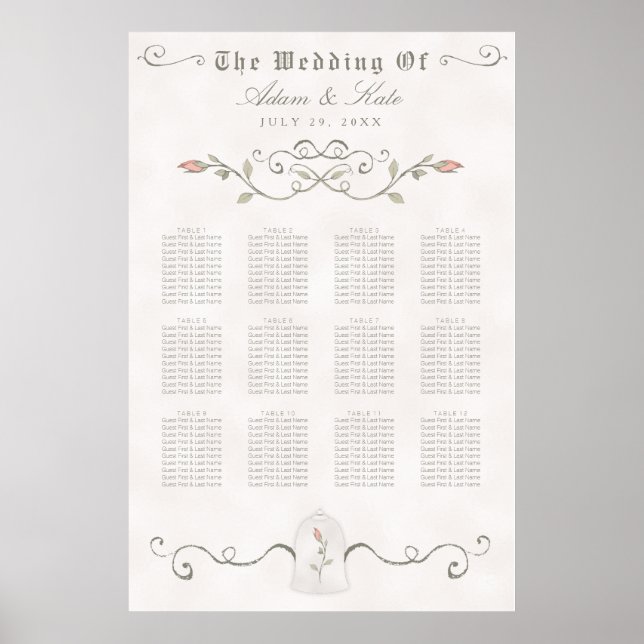 Poster GRAPHIQUE DE SIÈGE 81-120 | Élégant Mariage de bea (Devant)
