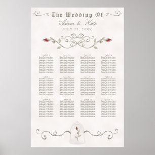 Poster GRAPHIQUE DE SIÈGE 81-120 Élégant Mariage rouge