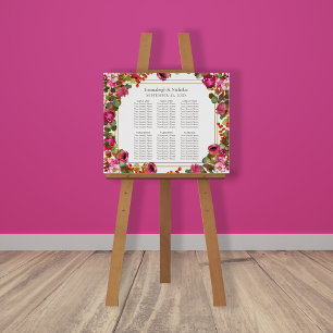 Poster Graphique de siège à floral rose magenta