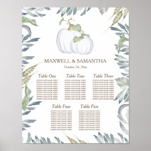 Poster GRAPHIQUE DE SIÈGE Citrouille blanc rustique
