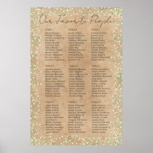 Poster Graphique de siège de Mariage de fleurs de gypsoph