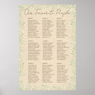 Poster Graphique de siège de Mariage de fleurs de gypsoph