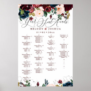 POSTER GRAPHIQUE DE SIÈGE DES FLEURS DE COULEUR D'EAU, AL