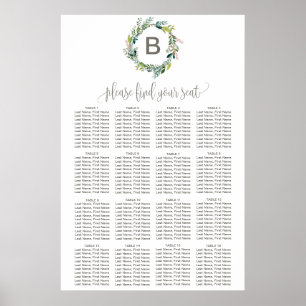 Poster Graphique de siège du monogramme de la couronne de