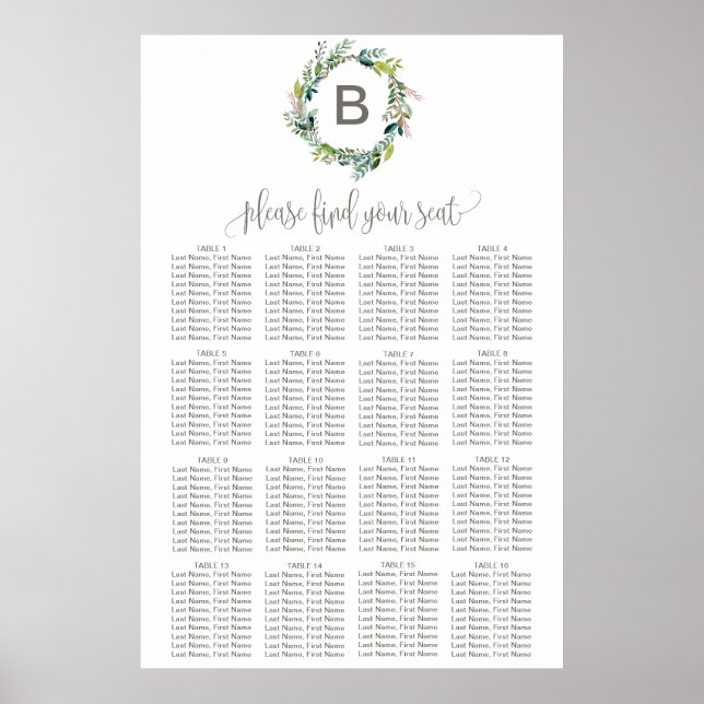 Poster Graphique de siège du monogramme de la couronne de (Devant)