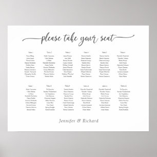 Poster GRAPHIQUE DE SIÈGE mariage HORIZONTAL 9,