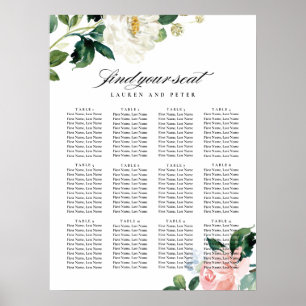 Poster Graphique de siège Mariage rose pâle
