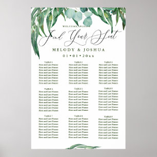 POSTER GRAPHIQUE DE SIÈGE VERTE EUCALYPTUS