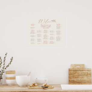 Poster Graphique de sièges alphabétiques Mariages Boho mi