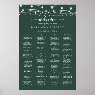Poster Graphique de sièges alphabétiques verts