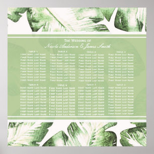 Poster Graphique de sièges aux élégantes feuilles tropica