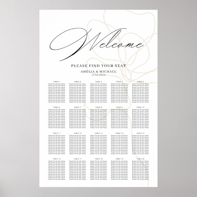 Poster Graphique de sièges de fleur dessinée à la main (Devant)