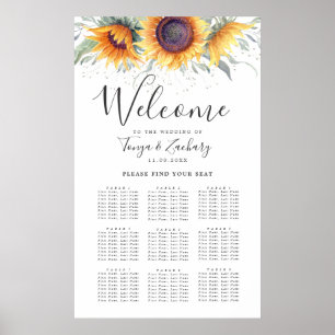 Poster Graphique de sièges de la table en fleurs de tourn