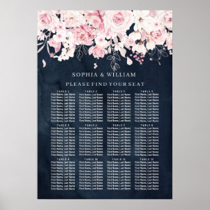 Poster Graphique de sièges de Mariage de table Flush & Na