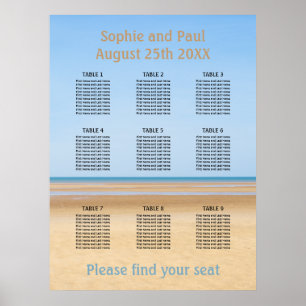 Poster Graphique de sièges de mariage sur la plage à 9 ta