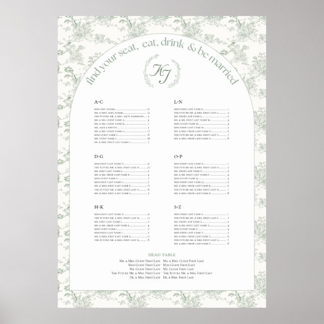 Poster Graphique de sièges en toile élégante Sage (Devant)