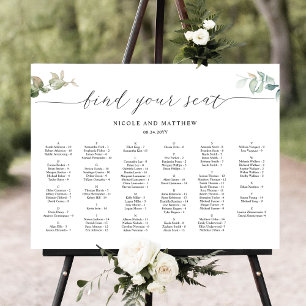 Poster Graphique de sièges Mariage alphabétique chic