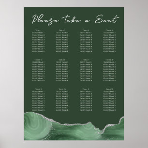 Poster Graphique de sièges Mariage d'âge en argent vert S