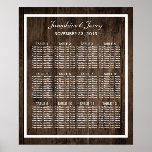 Poster Graphique de sièges Mariage de grange rustique en