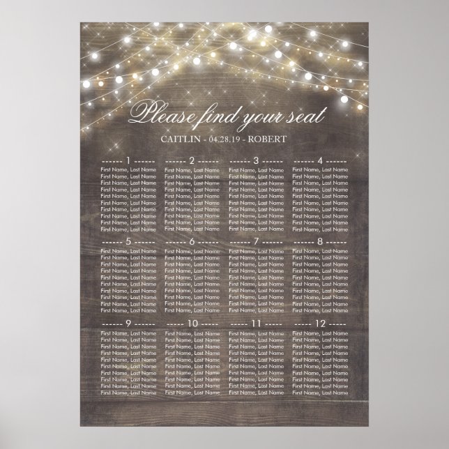 Poster Graphique de sièges Mariage de la chaîne de pays r (Devant)
