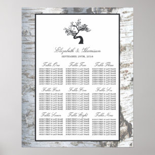 Poster Graphique de sièges Mariage de l'arbre à bouleau d