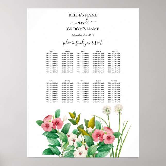 Poster Graphique de sièges Mariage de périphérique fleur  (Devant)