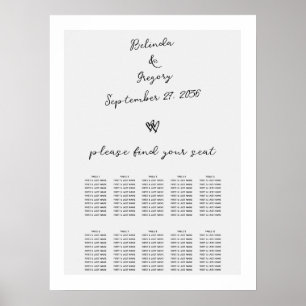 Poster Graphique de sièges Mariage de typographie de scri