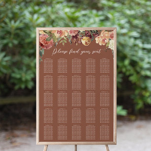 Poster Graphique de sièges Mariage Floral XL en fleurs ru