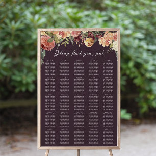 Poster Graphique de sièges Mariage Floral XL en fleurs ru