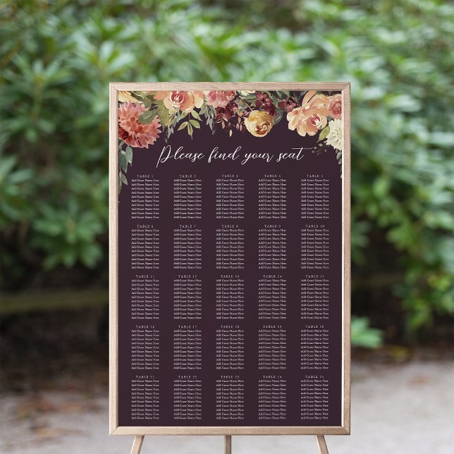 Poster Graphique de sièges Mariage Floral XL en fleurs ru (Créateur téléchargé)