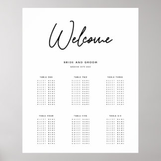 Poster Graphique de sièges Mariage simple Imprimer
