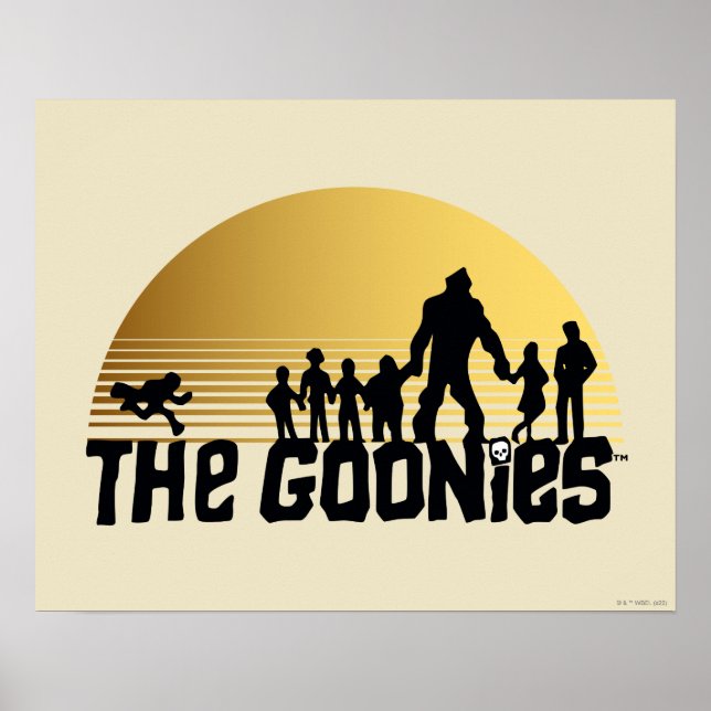 Poster Graphique de silhouette de coucher de soleil des G (Devant)