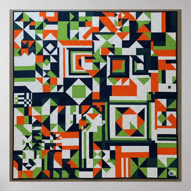 Poster Graphique de surface géométrique colorée (Devant)
