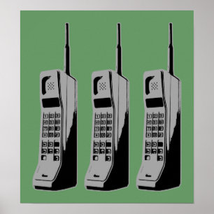 Poster Graphique de téléphone mobile rétroactif